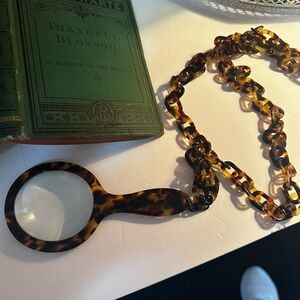 Tortoise Shell Magnifying Glass Necklace